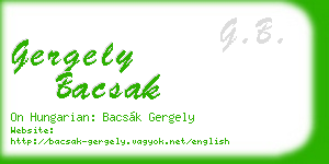 gergely bacsak business card