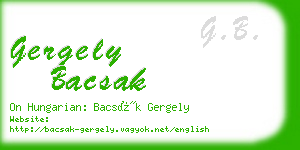 gergely bacsak business card